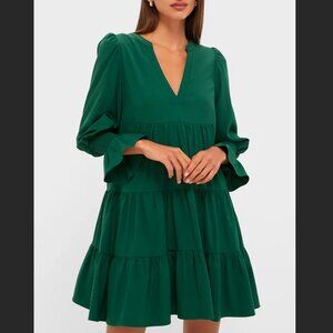 Pomander Place Tuckernuck Kenzo Dress in Hunter Green Crepe size XS